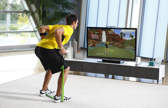 Man Playing Fitness Game