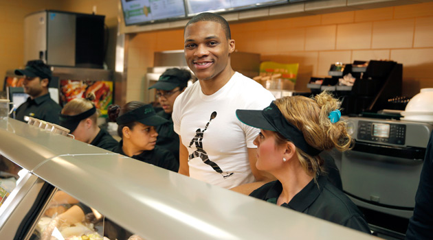 Russell Westbrook at Subway