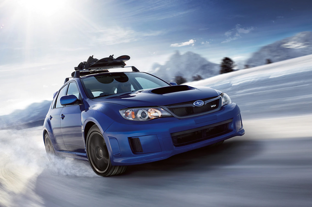 Subaru WRX in snow