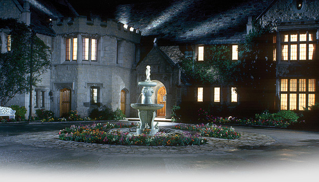 Playboy Mansion at night