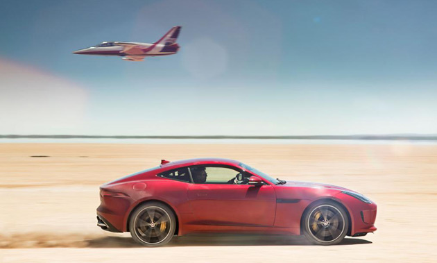 2016 Jaguar F-TYPE R Coupe with Plane