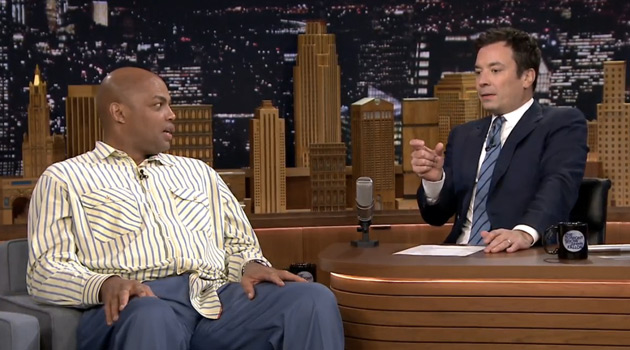 Jimmy Fallon talks with Charles Barkley