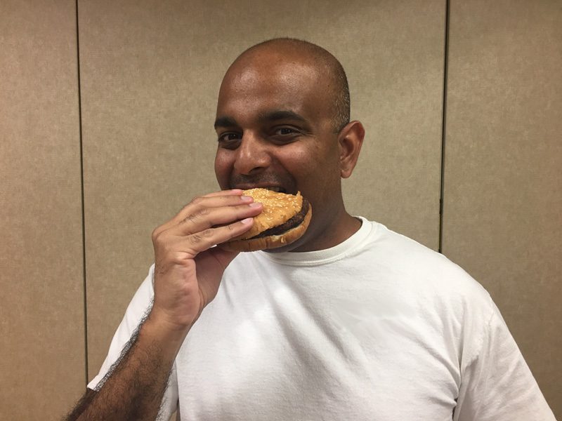 Eating a Big AZ Burger