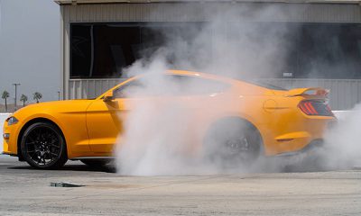 Mustang doing a burnout