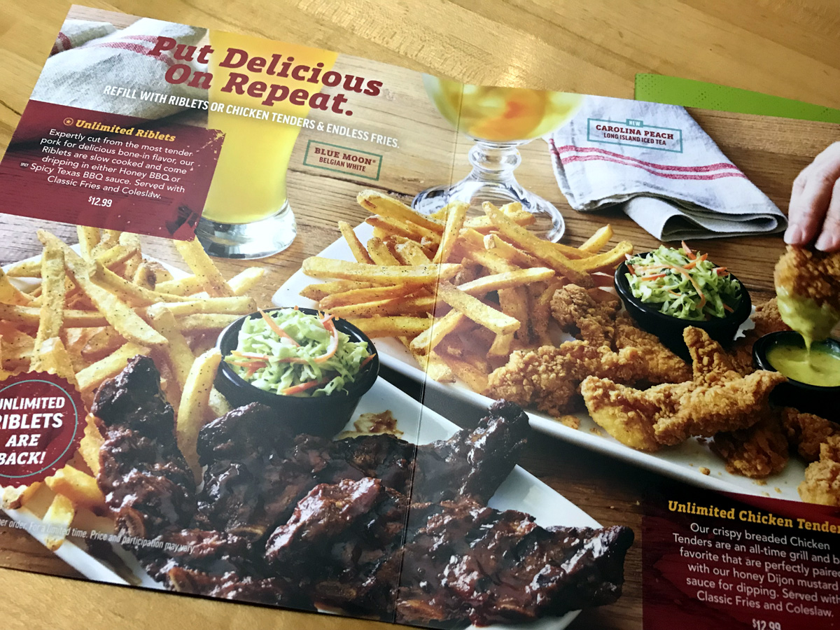 Applebee's Has AllYouCanEat Ribets And Chicken Tenders For 12.99