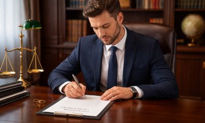 Man Signing Prenuptial Agreement