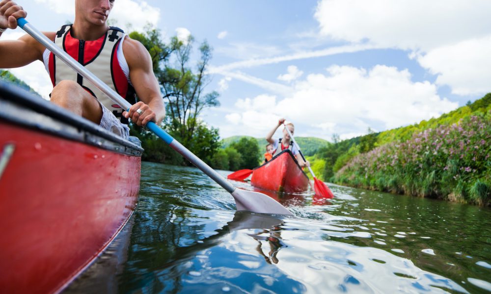 Kayaking down the river