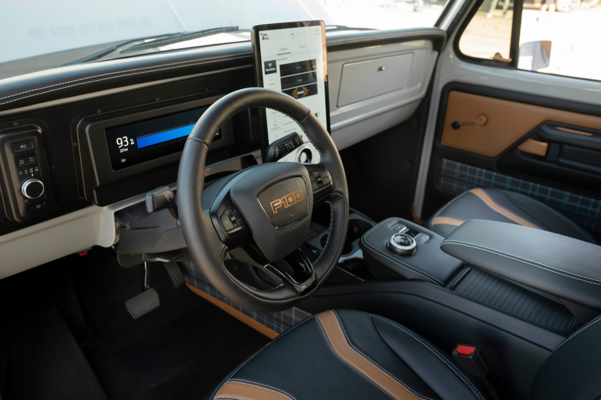 All-electric Ford F-100 Eluminator concept truck - interior