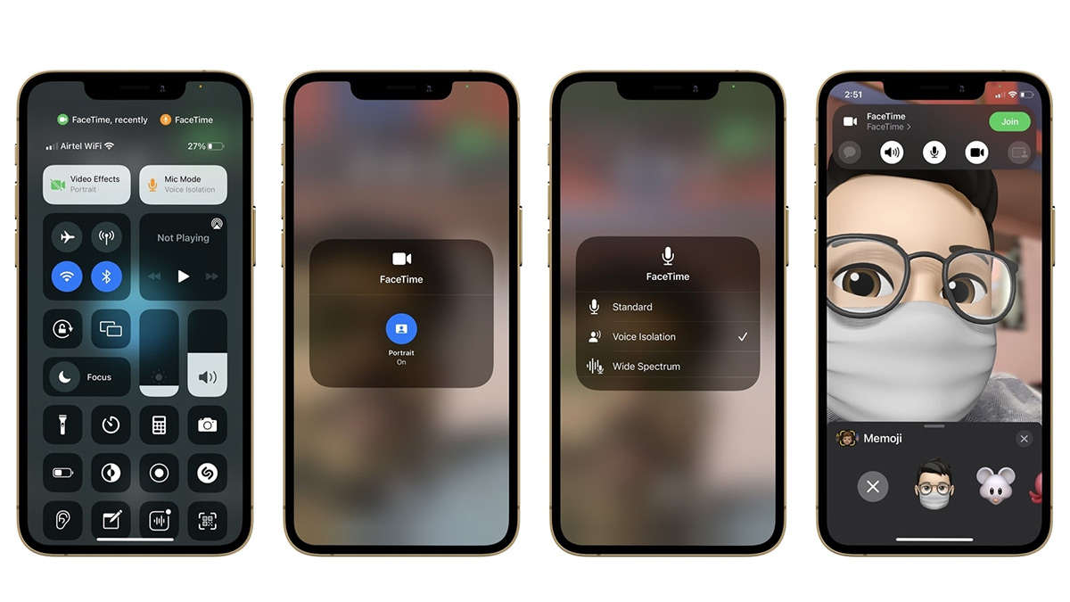 FaceTime Settings In Control Center