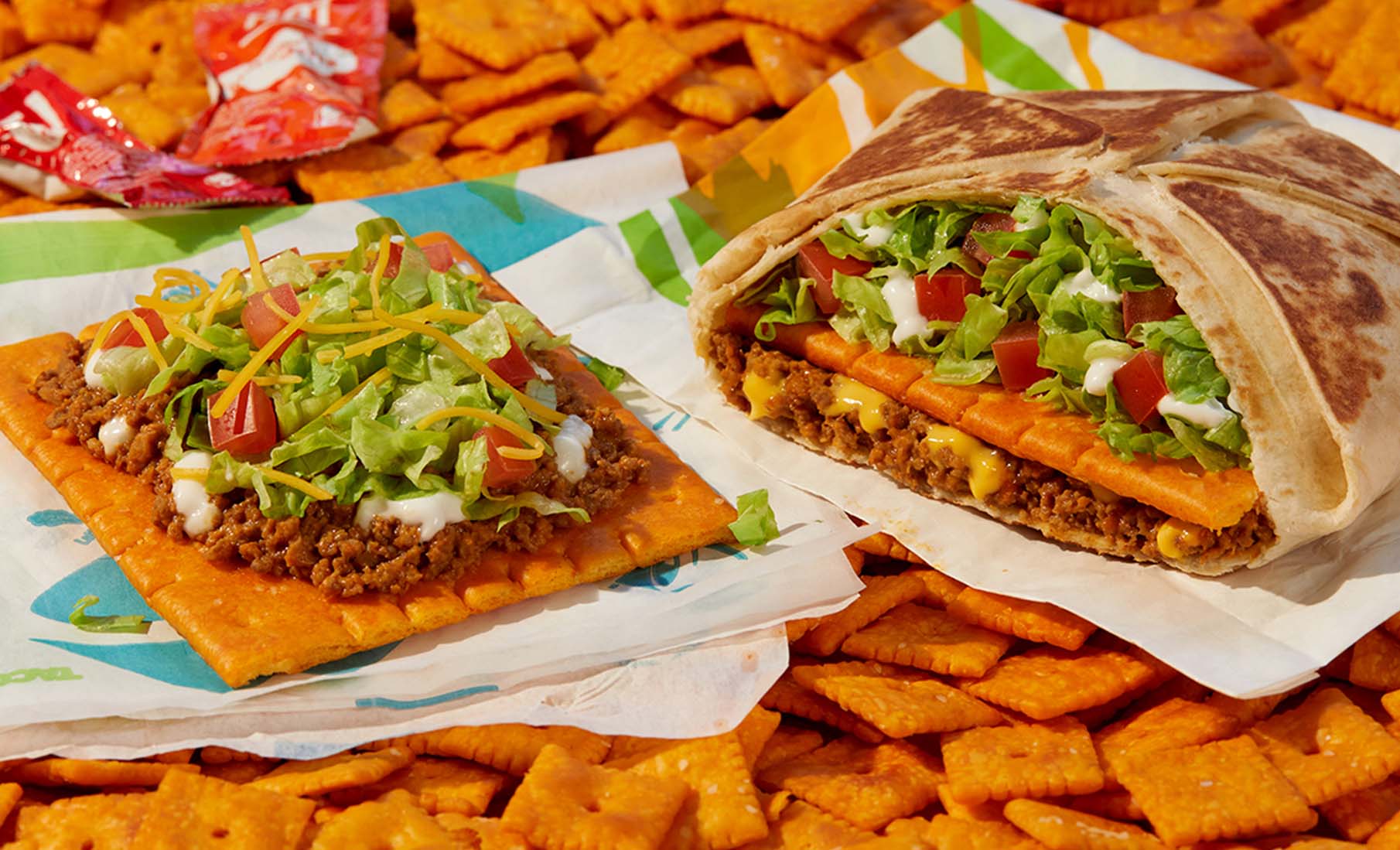 Taco Bell Big Cheeze-It Tostada and Big Cheez-It Crunchwrap Supreme