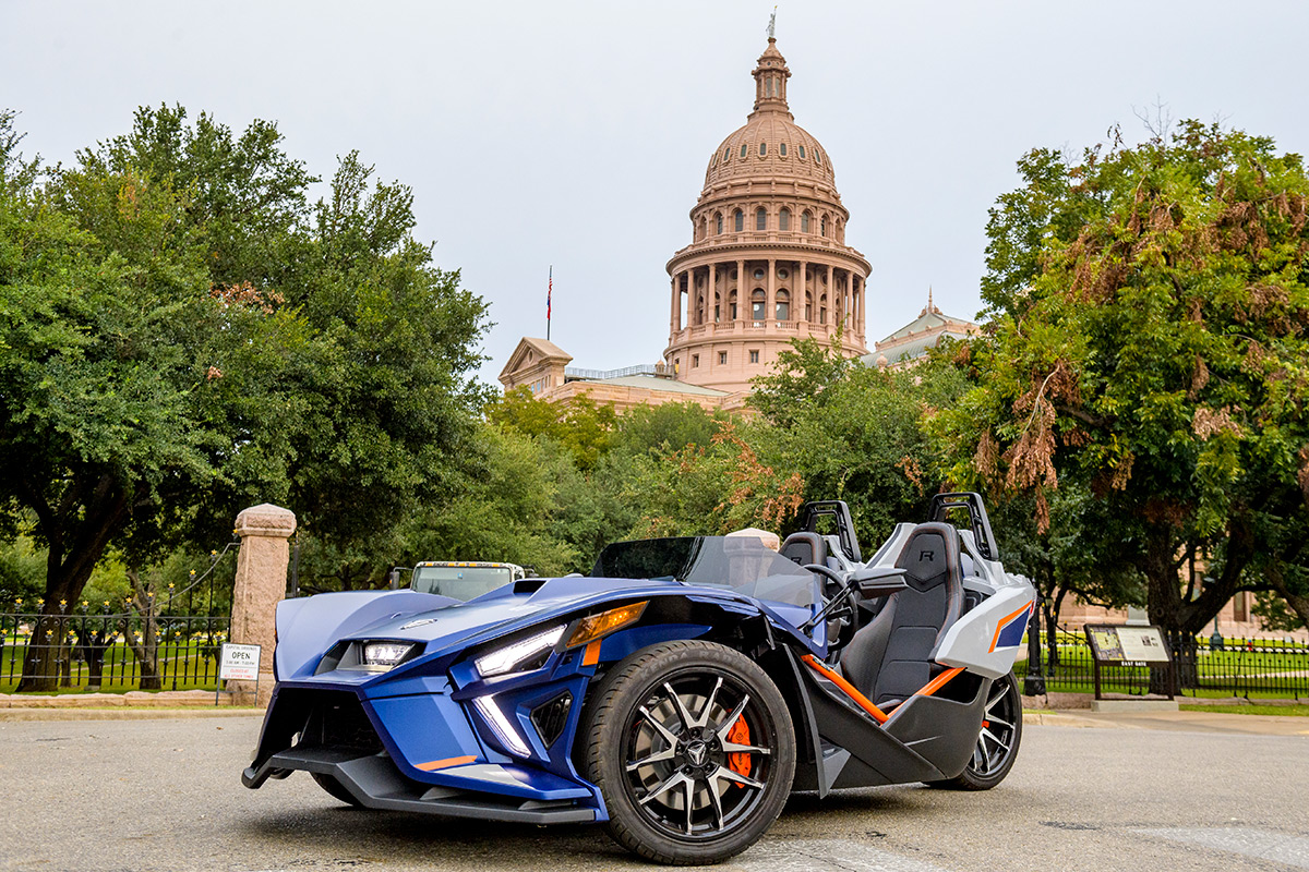 2022 Polaris Slingshot drive event in Austin, Texas