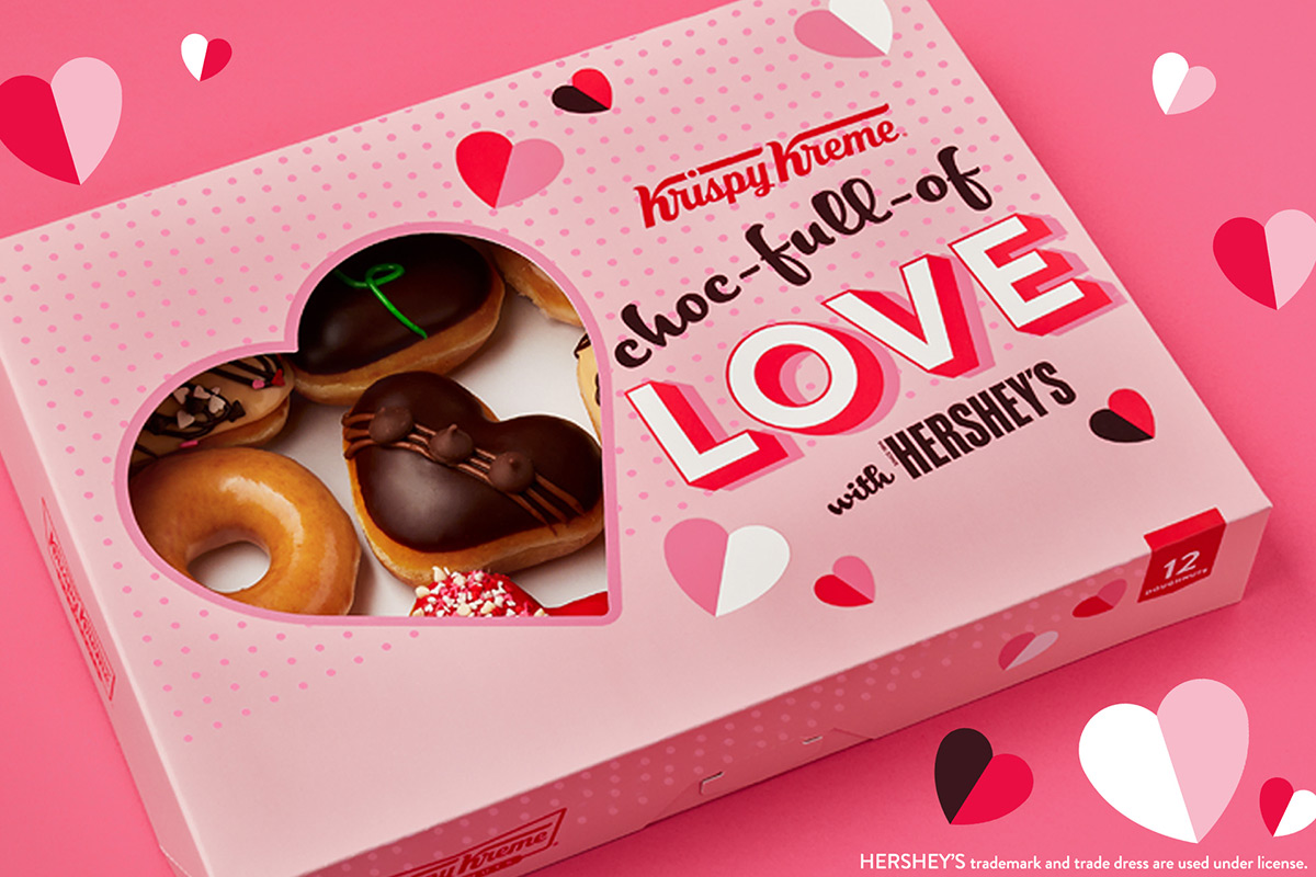Krispy Kreme Valentine's Day Heart-Shaped Donuts
