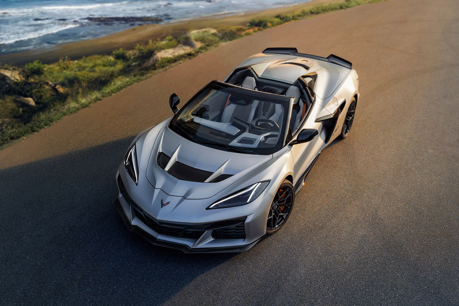 Front view of 2026 Chevrolet Corvette ZR1X Quail Silver Limited