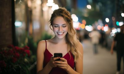 Girl Swiping On Dating App