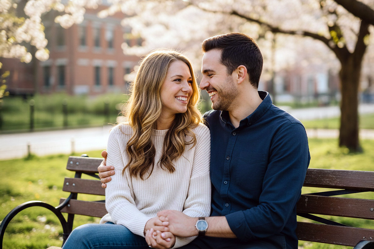 Couple in a new relationship