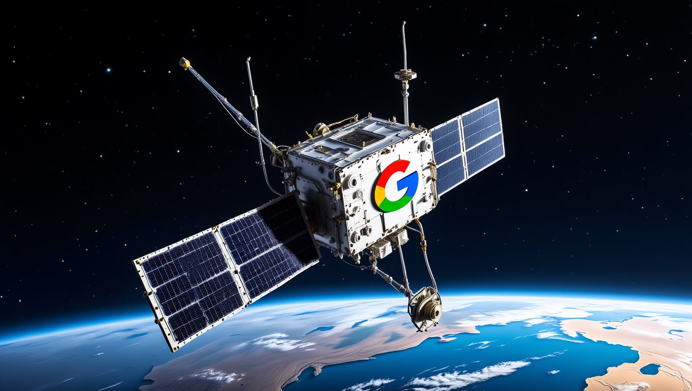 Google Satellite Orbiting Earth