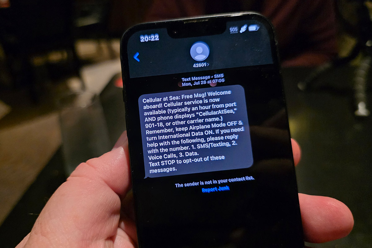 Cellular at Sea notification