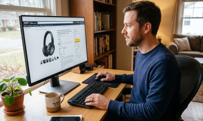 Man Shopping Online For Headphones
