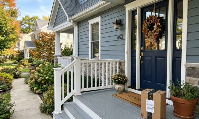 Package waiting at the front door