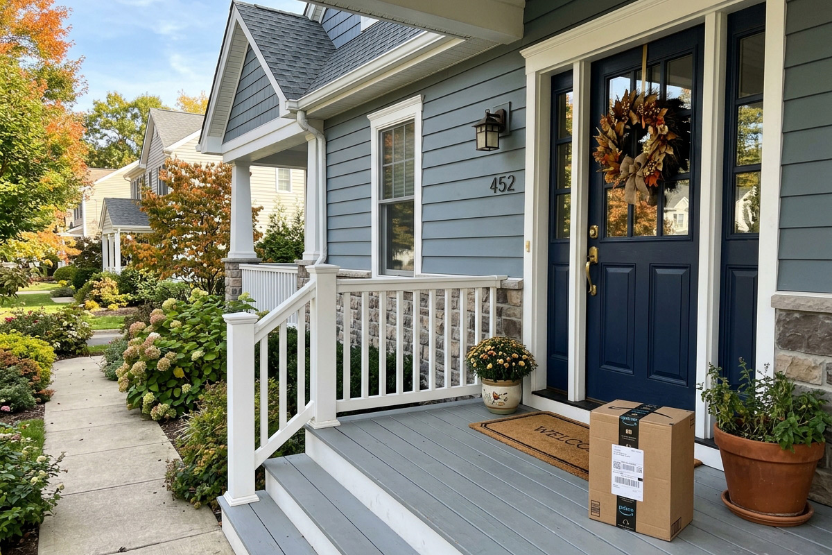 Package waiting at the front door